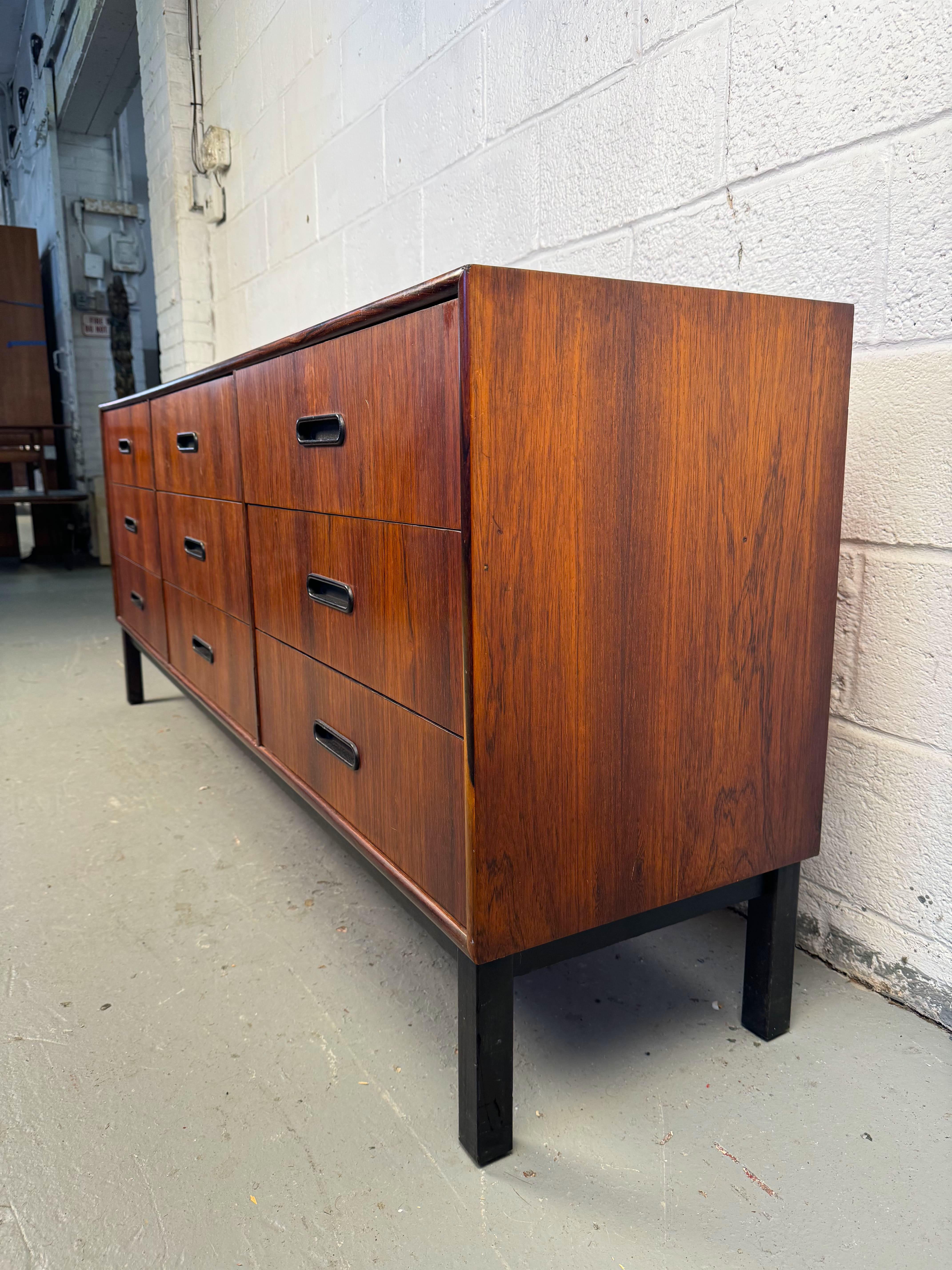 Mid-Century Modern Nine Drawer Rosewood Dresser 2