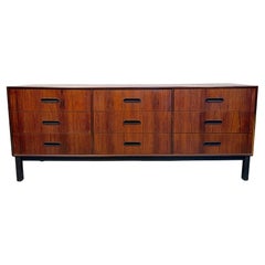 Mid-Century Modern Nine Drawer Rosewood Dresser