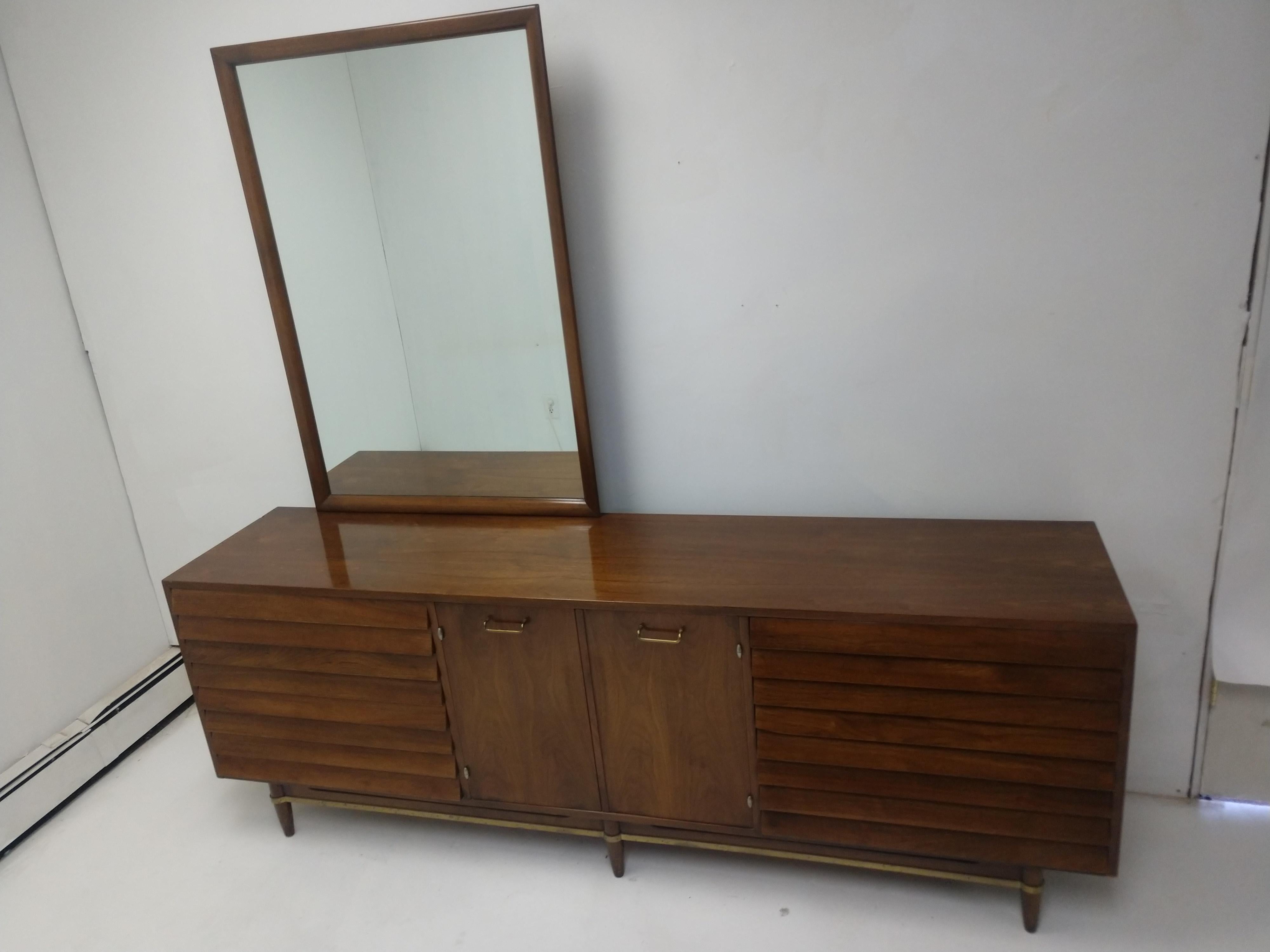 mid century dresser with mirror
