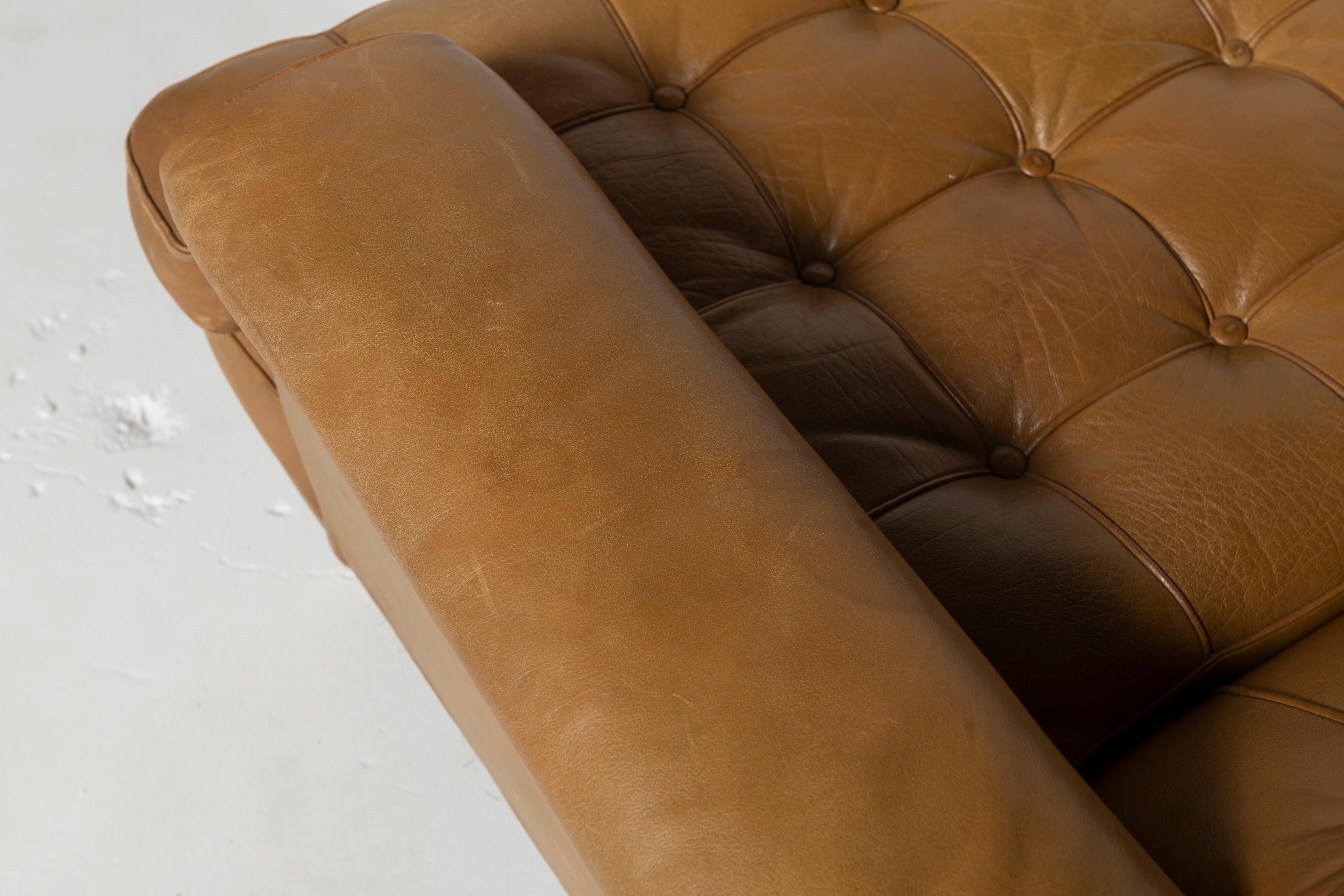 Mid-Century Modern Norell Sofa with Original Buffalo Cognac Leather 2