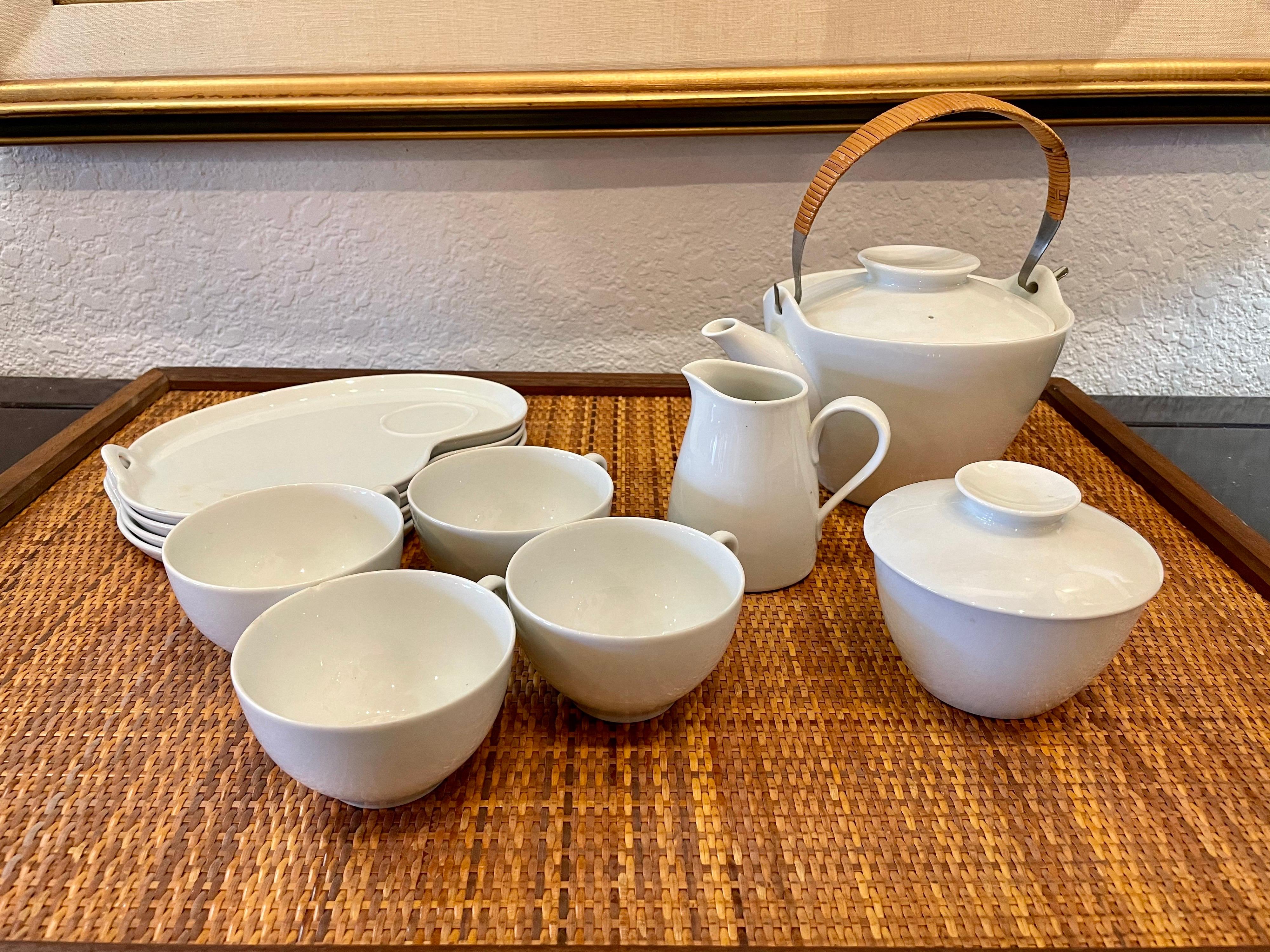 Mid-Century Modern Noritake Japan Couchtisch / Tee-Set für 4 Snowville Porzellan (Japanisch)