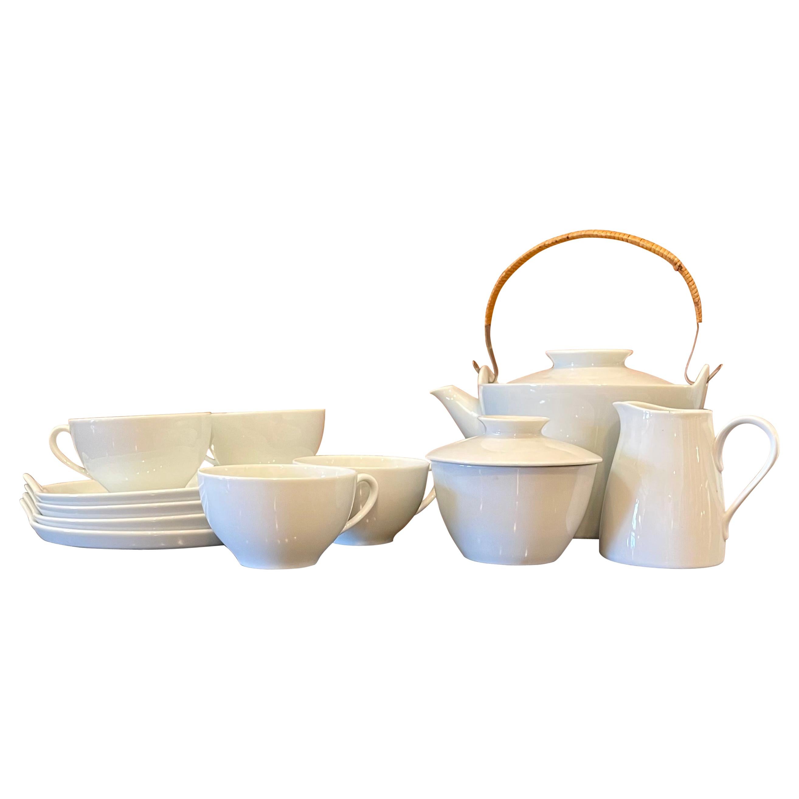 Mid-Century Modern Noritake Japan Coffee / Tea Set for 4 Snowville Porcelain