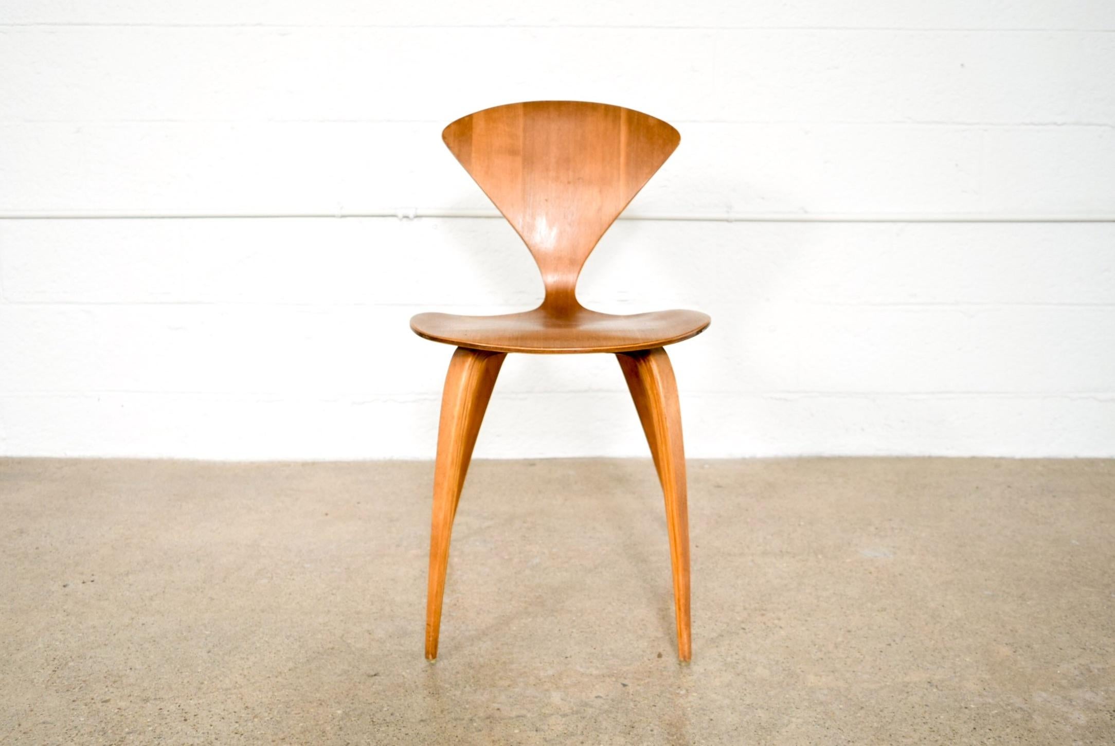 American Mid-Century Modern Norman Cherner for Plycraft Wood Side Chair, 1960s For Sale