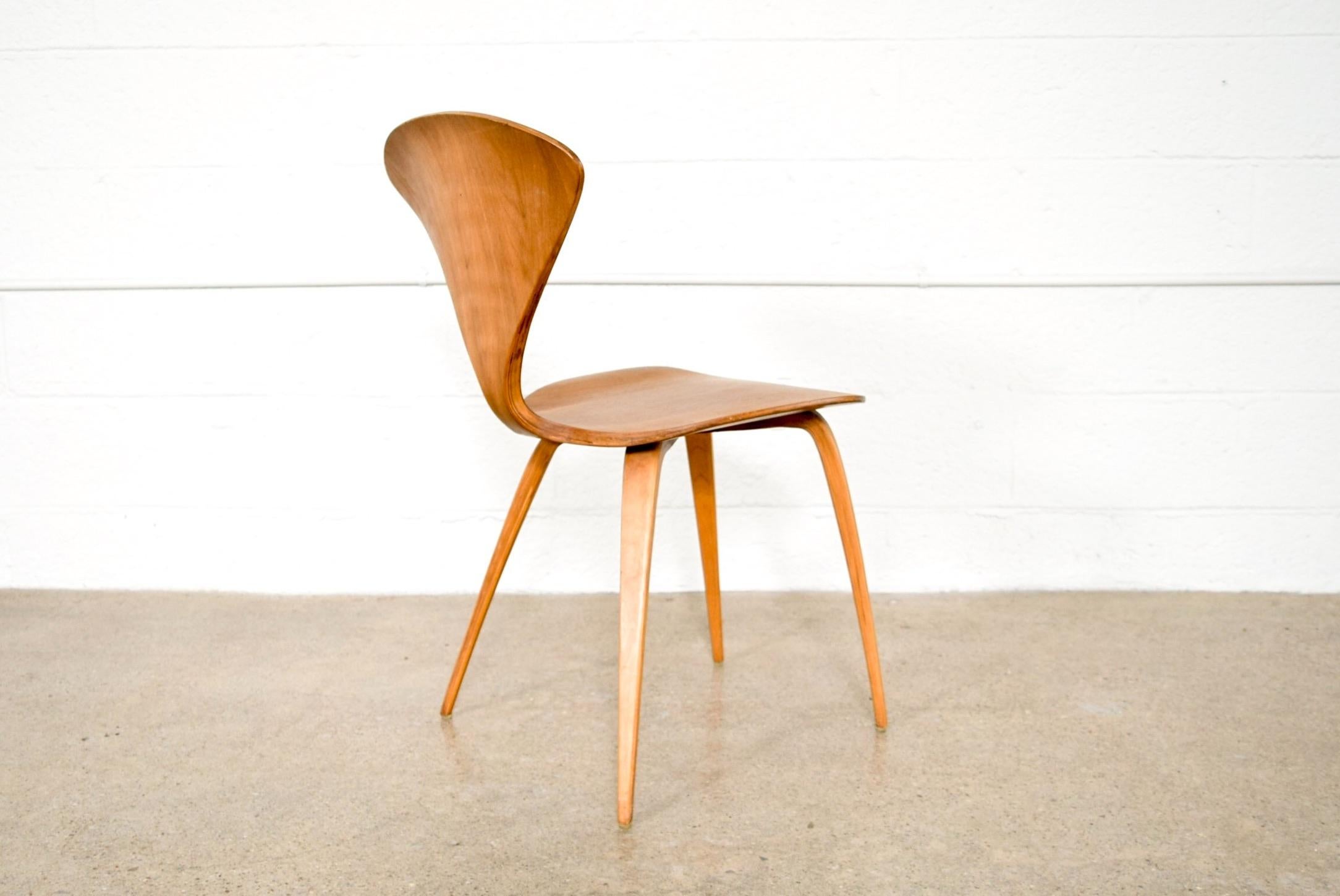 Mid-20th Century Mid-Century Modern Norman Cherner for Plycraft Wood Side Chair, 1960s For Sale