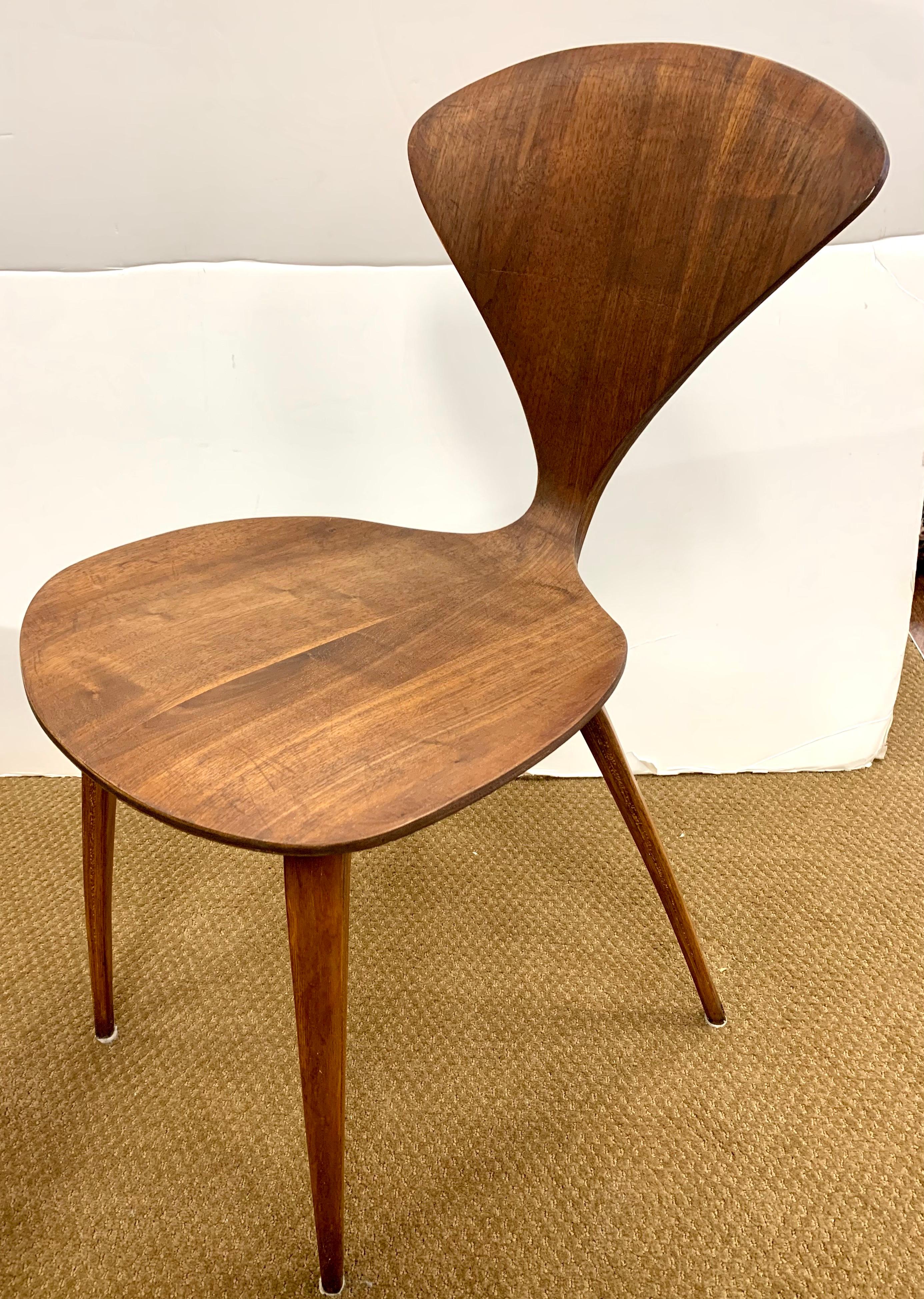 Mid-Century Modern Norman Cherner Walnut Plycraft Chairs, Pair 1