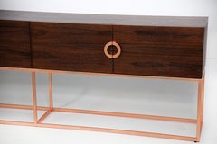 Mid-Century Modern Norse TV Stand in Walnut, Copper Leaf, by Railis Design