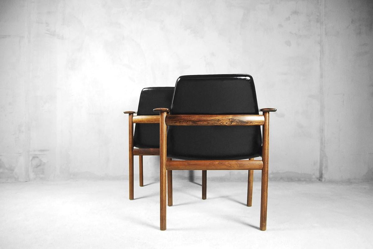 Rosewood Mid-Century Modern Norwegian Chairs by Sven Ivar Dysthe for Dokka Møbler, 1960s For Sale