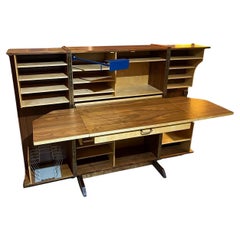 Mid century Modern Norwegian "Magic Box" Folding Desk Cabinet C.1960s