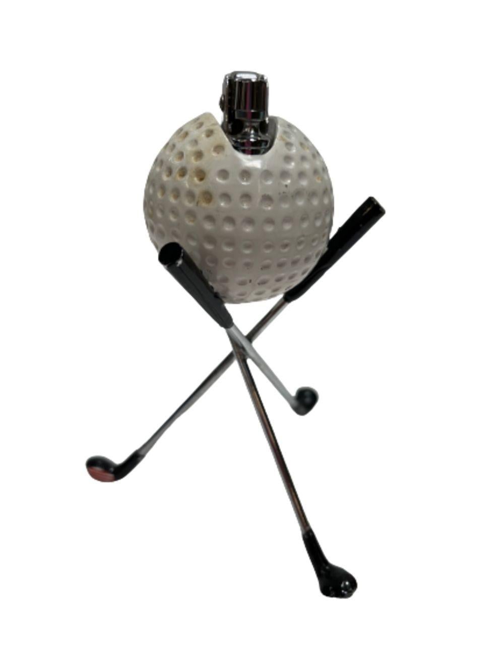 Mid-Century Modern Mid Century Modern Novelty Pro Golf Ball Table Desk Lighter For Sale