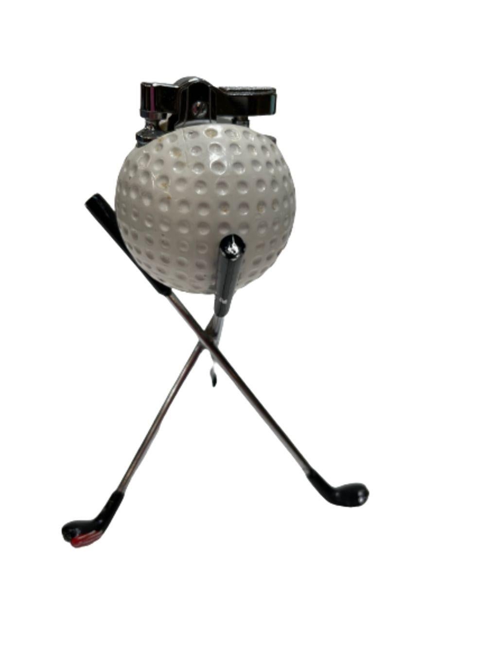 Mid-20th Century Mid Century Modern Novelty Pro Golf Ball Table Desk Lighter For Sale