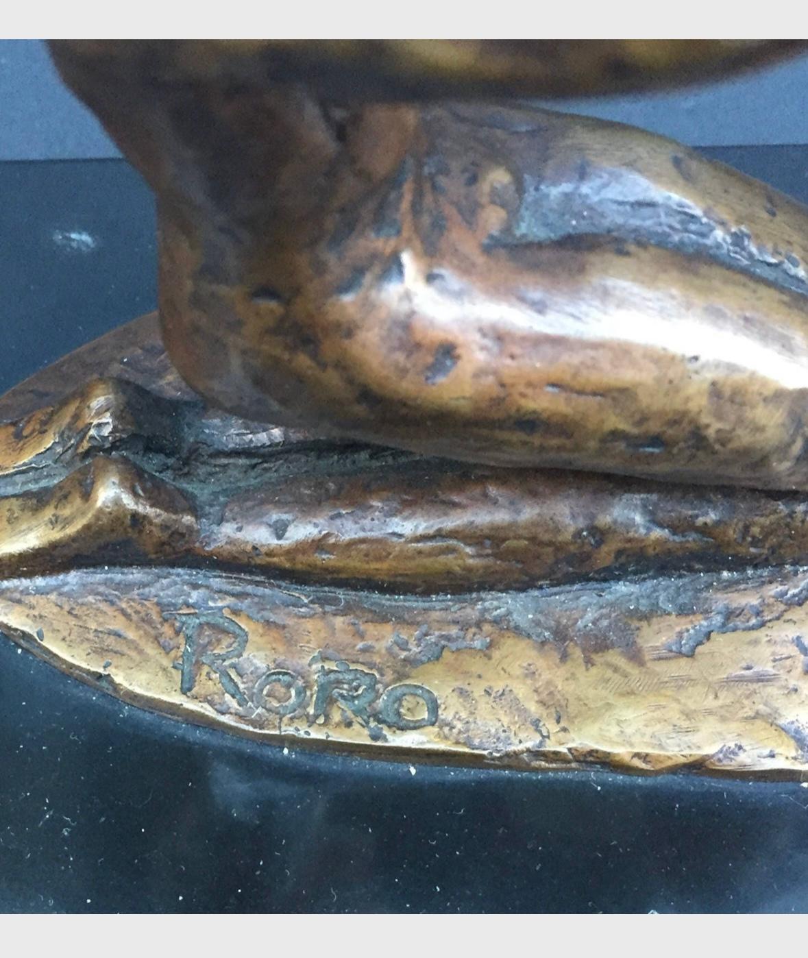 Patinato Scultura in bronzo nuda moderna di metà secolo in vendita