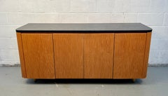 Mid-Century Modern Oak and Black Laminate Buffet