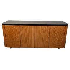 Mid-Century Modern Oak and Black Laminate Buffet