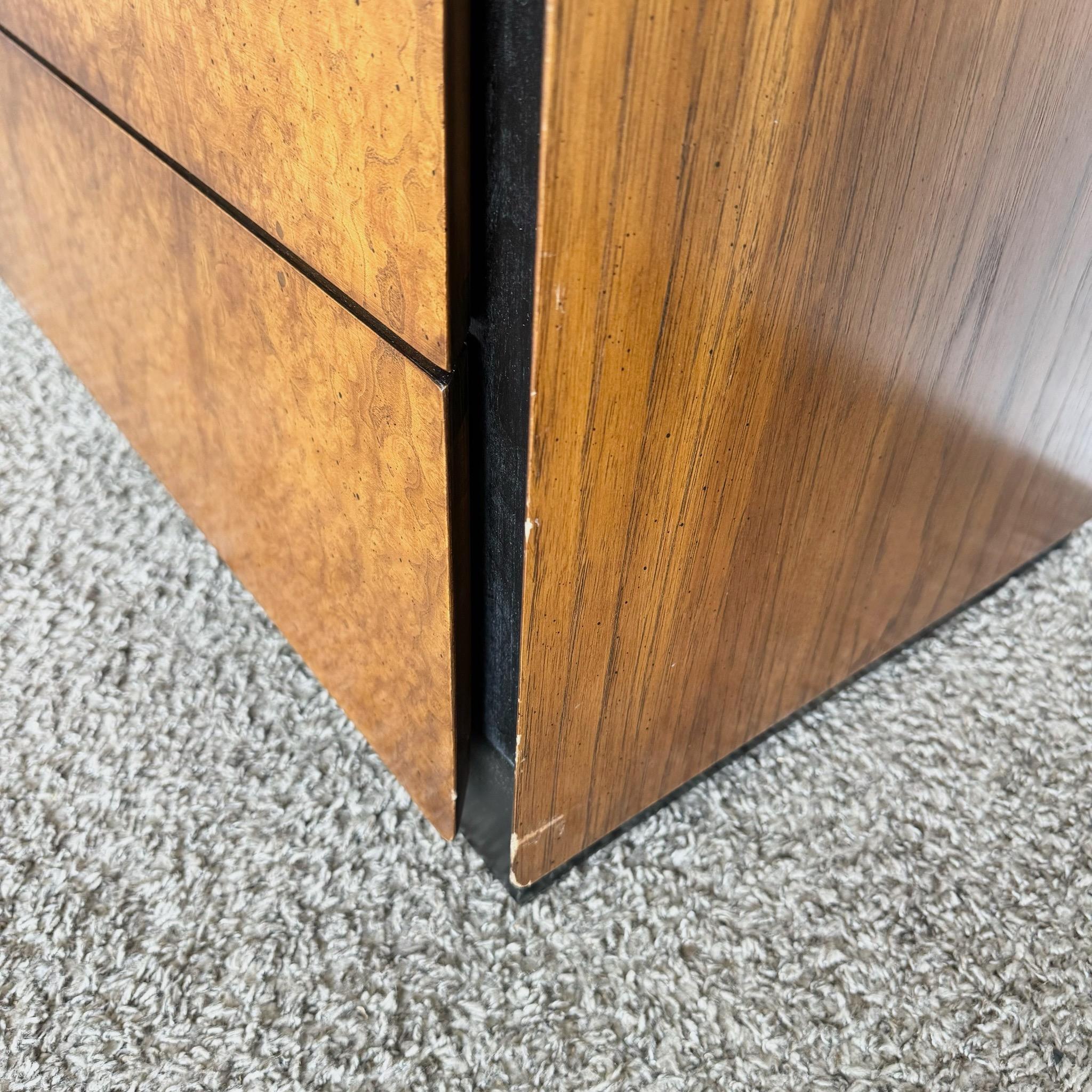 Late 20th Century Mid Century Modern Oak and Burl Wood Dresser by Lane Furniture
