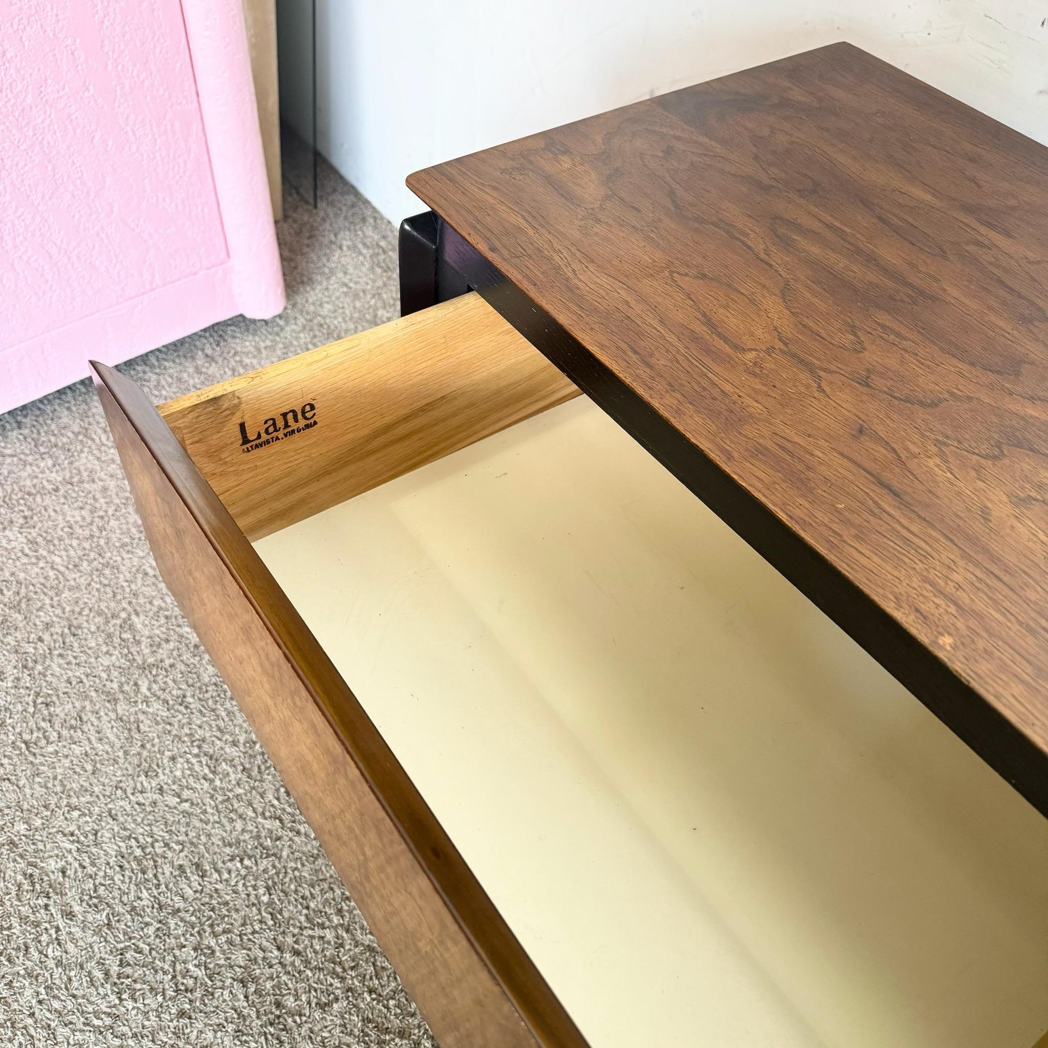 Mid Century Modern Oak and Burl Wood Dresser by Lane Furniture 1