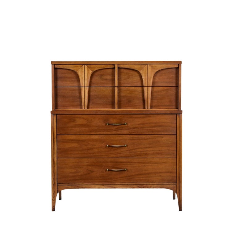 MidCentury Modern Oak and Walnut Gentleman's Chest Dresser by Style
