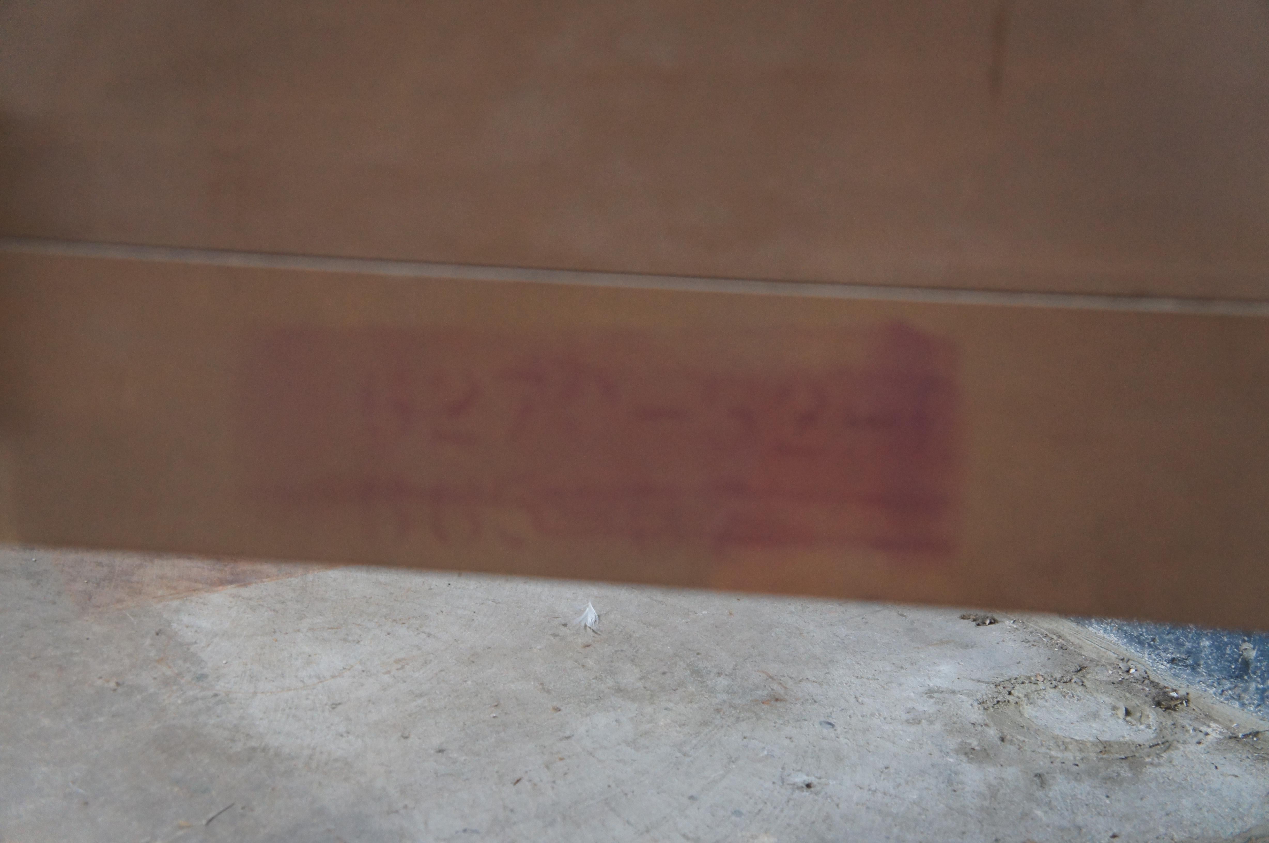 Testiera per letto queen o full size in Oak e vinile nero, stile metà secolo moderno in vendita 3