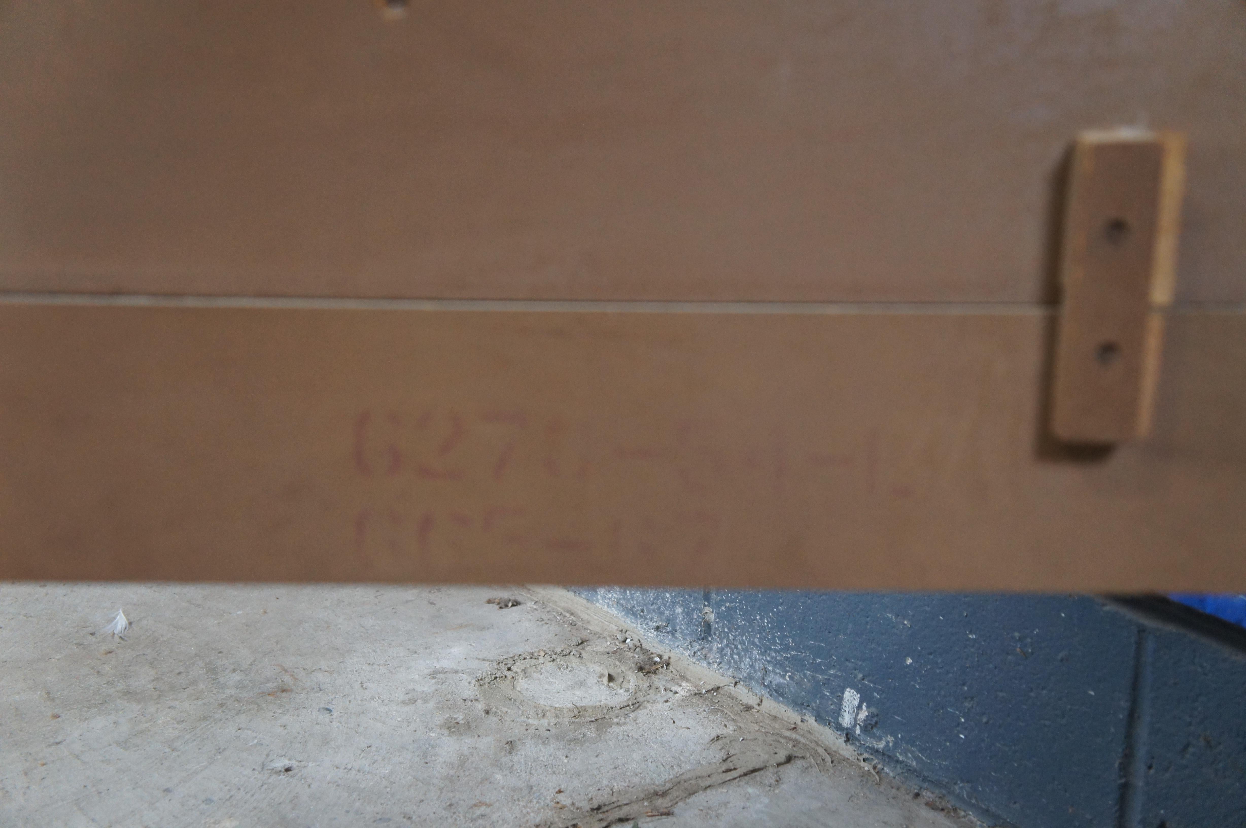 Testiera per letto queen o full size in Oak e vinile nero, stile metà secolo moderno in vendita 2