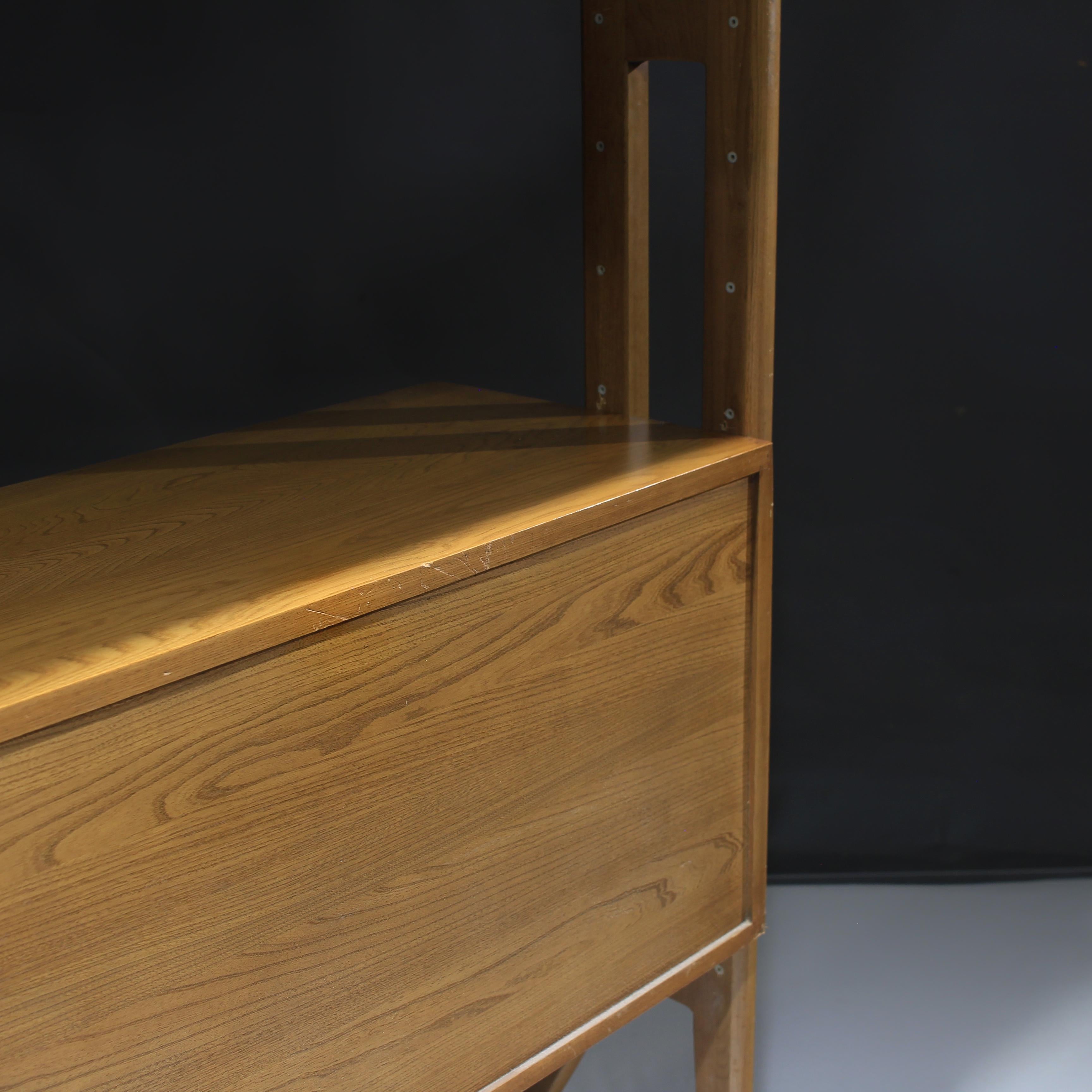 Mid-Century Modern Oak Bookcase Free Standing in Manner of Kurt Østervig, 1960s For Sale 1