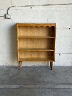 Mid-Century Modern Oak Bookcase with 3 Open Shelves Denmark 1960s