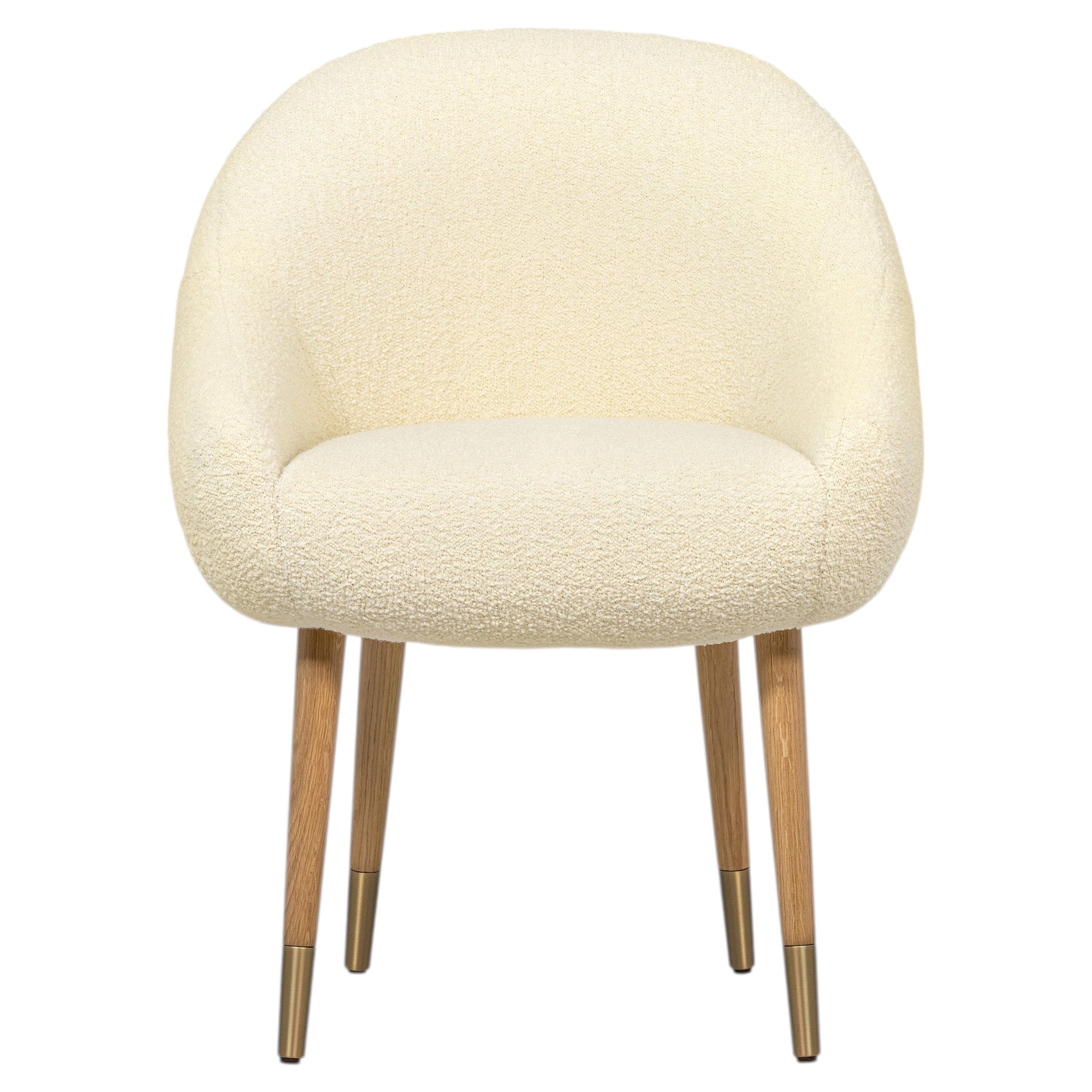 Mid-Century Modern oak bronzed brass Niemeyer dining chair by InsidherLand