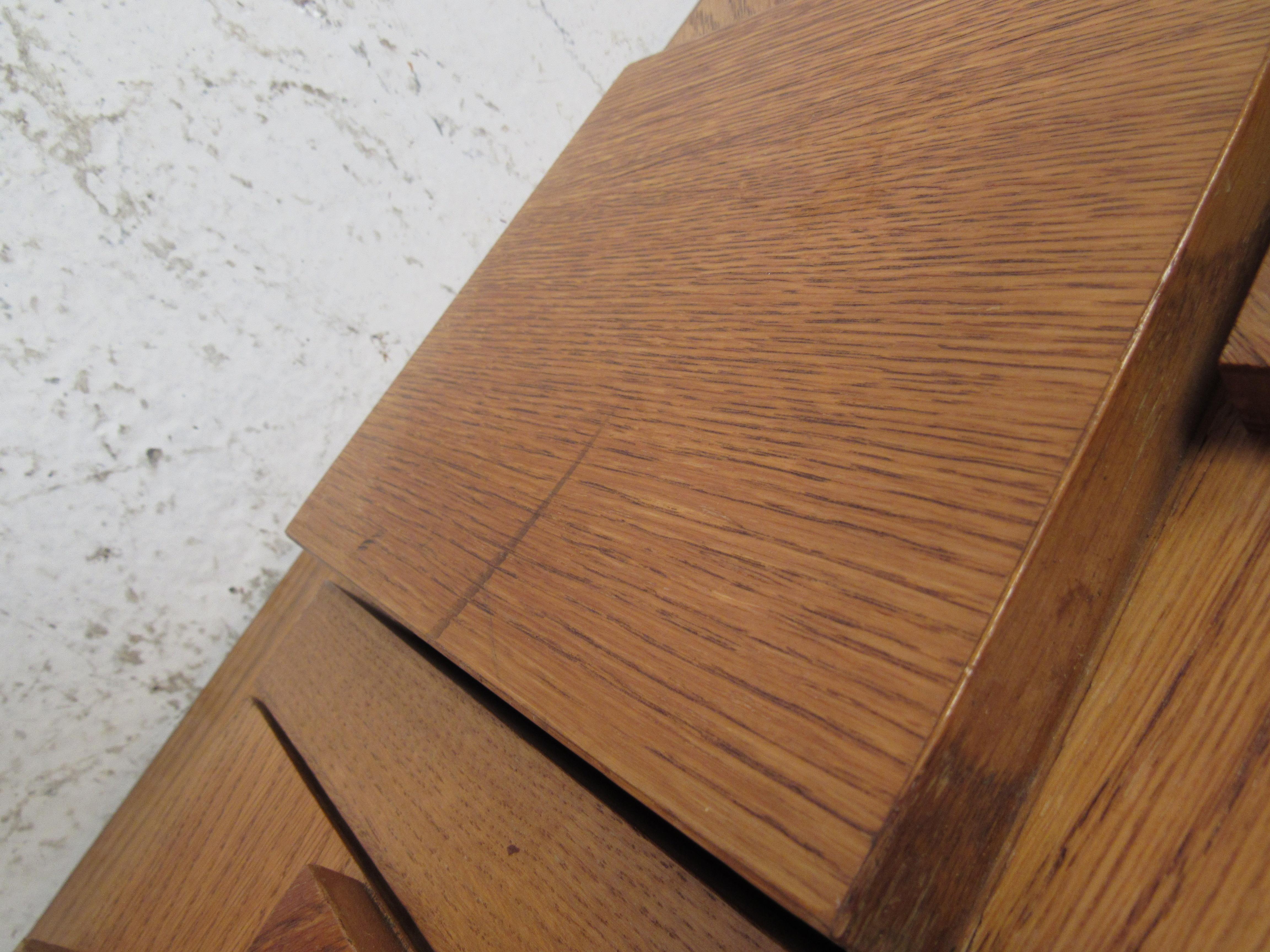 Mid-Century Modern Oak Brutalist Dresser by Lane Furniture 2