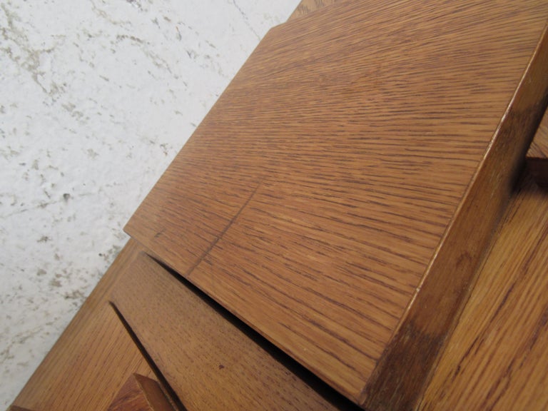 Mid-Century Modern Oak Brutalist Dresser by Lane Furniture 5