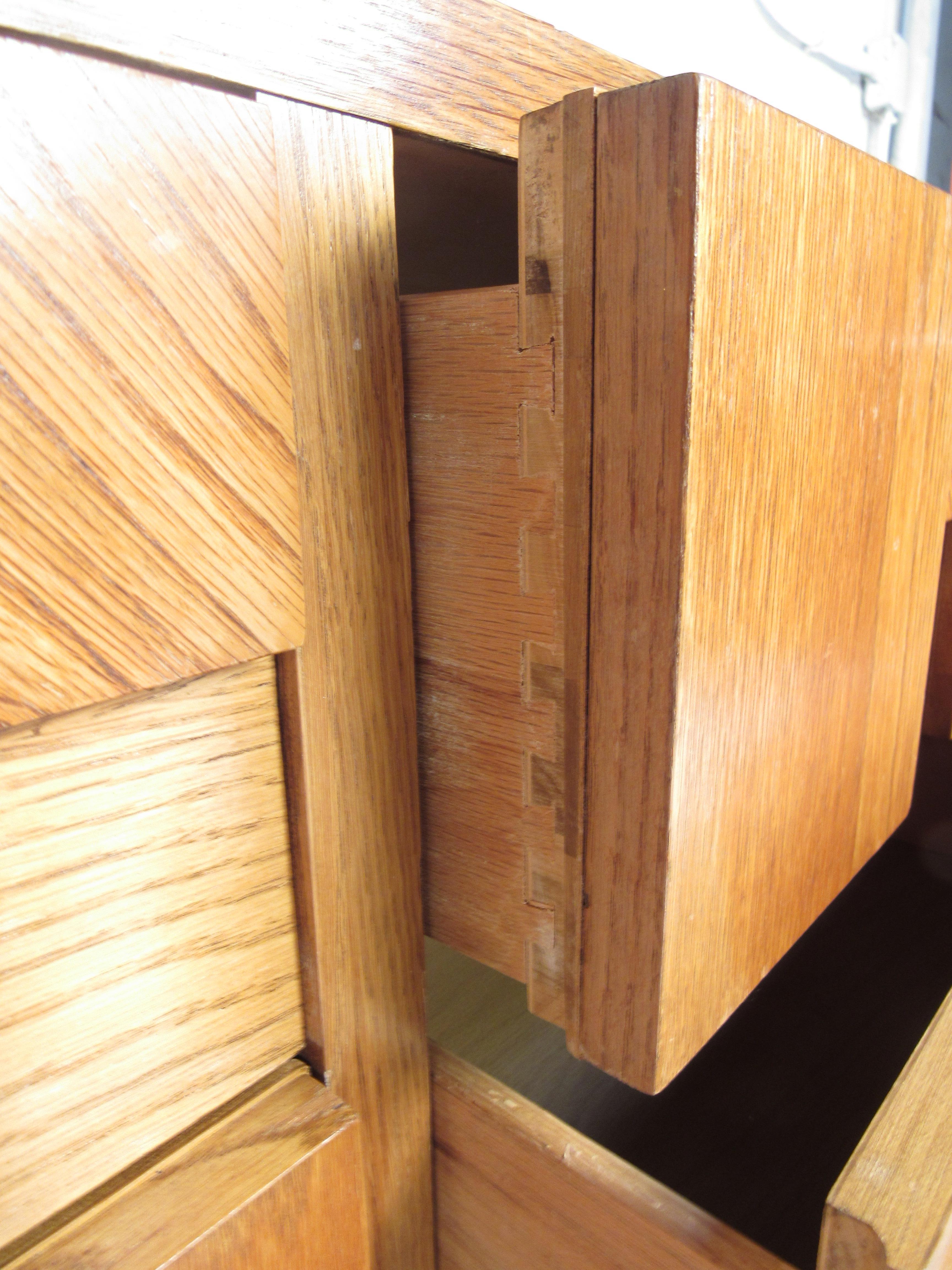 Mid-Century Modern Oak Brutalist Dresser by Lane Furniture 1