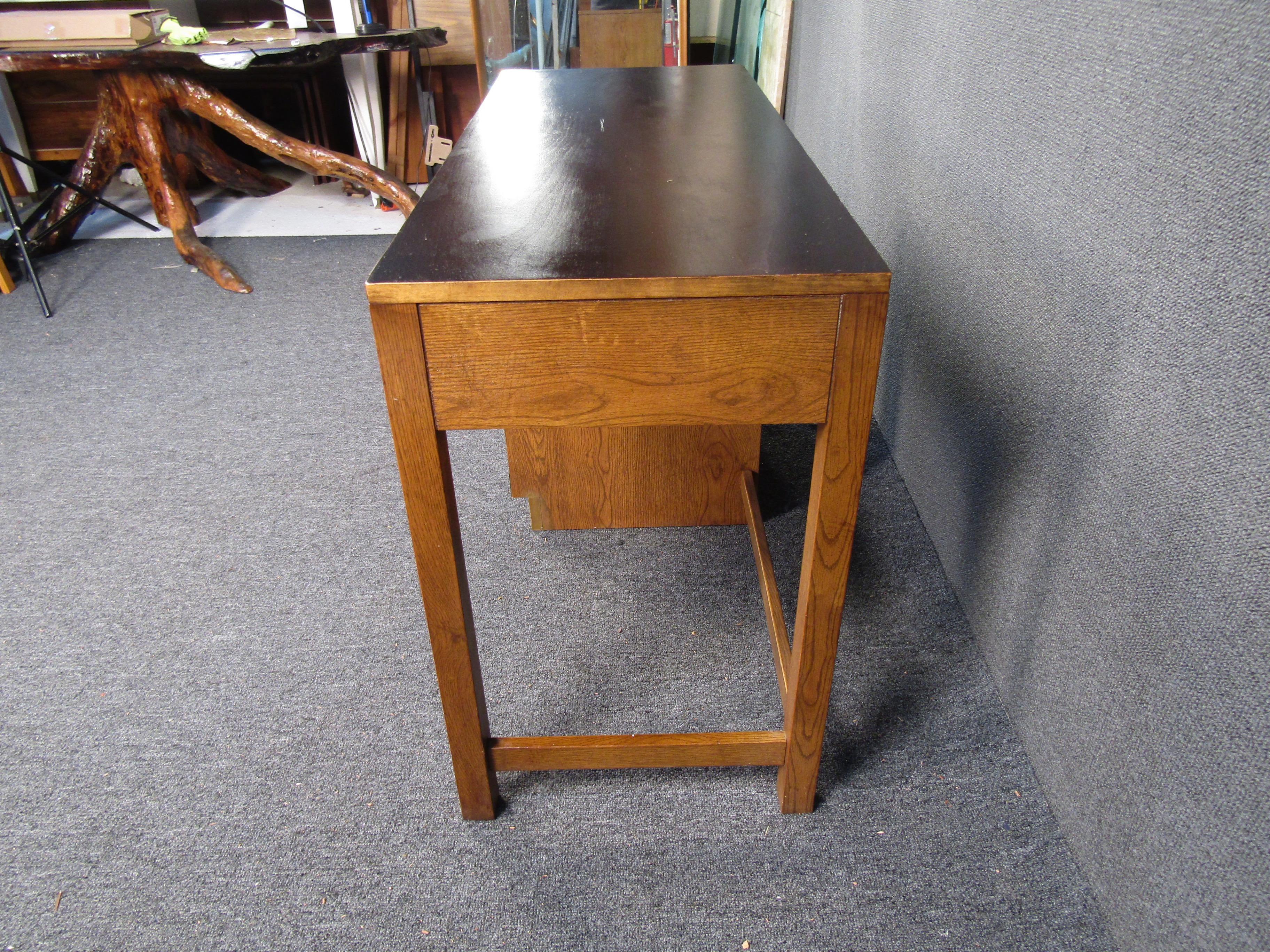 Mid-Century Modern Oak Campaign Desk For Sale 1