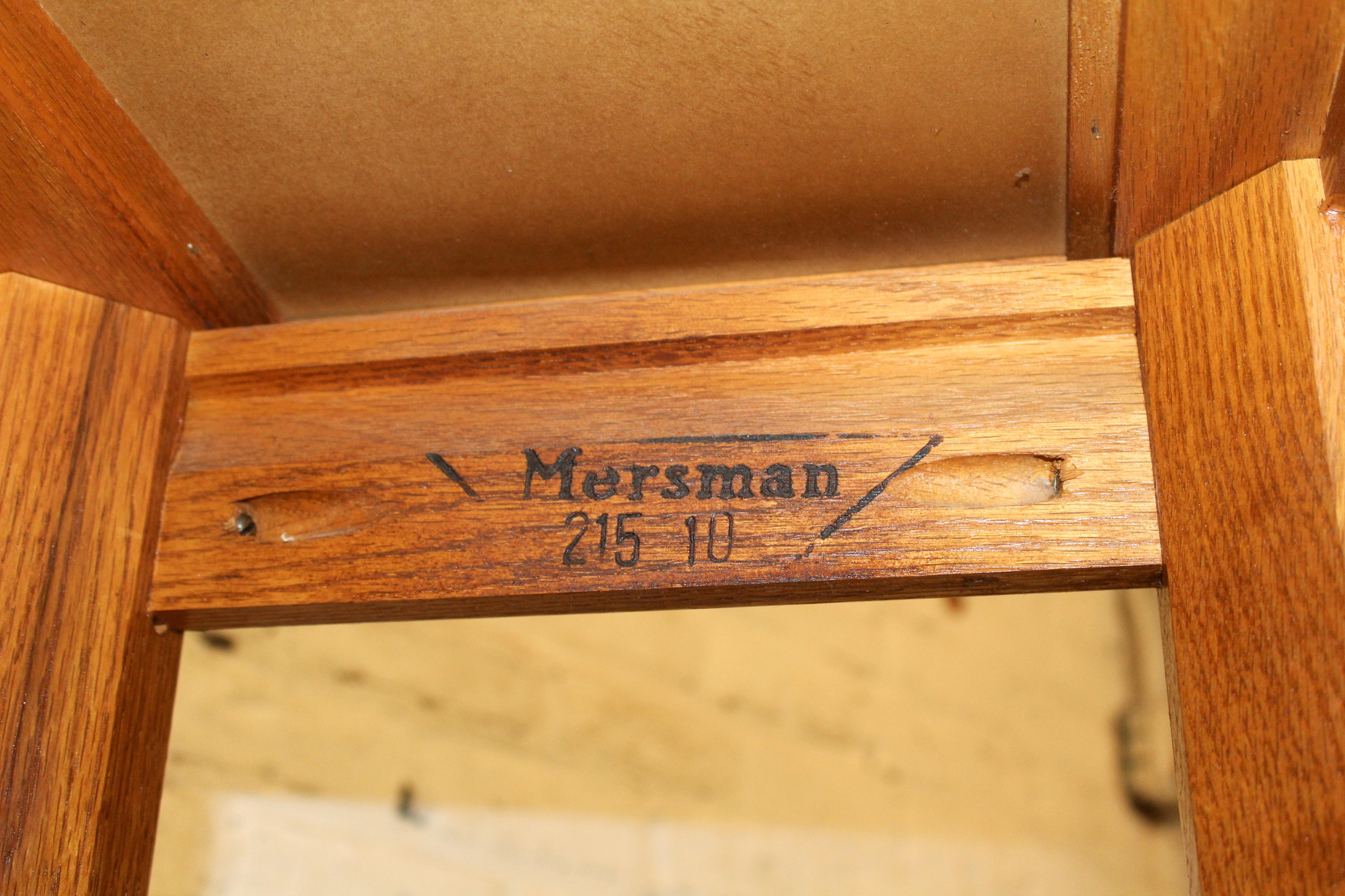 Mesa consola de roble moderna de mediados de siglo by Mersman en venta 5