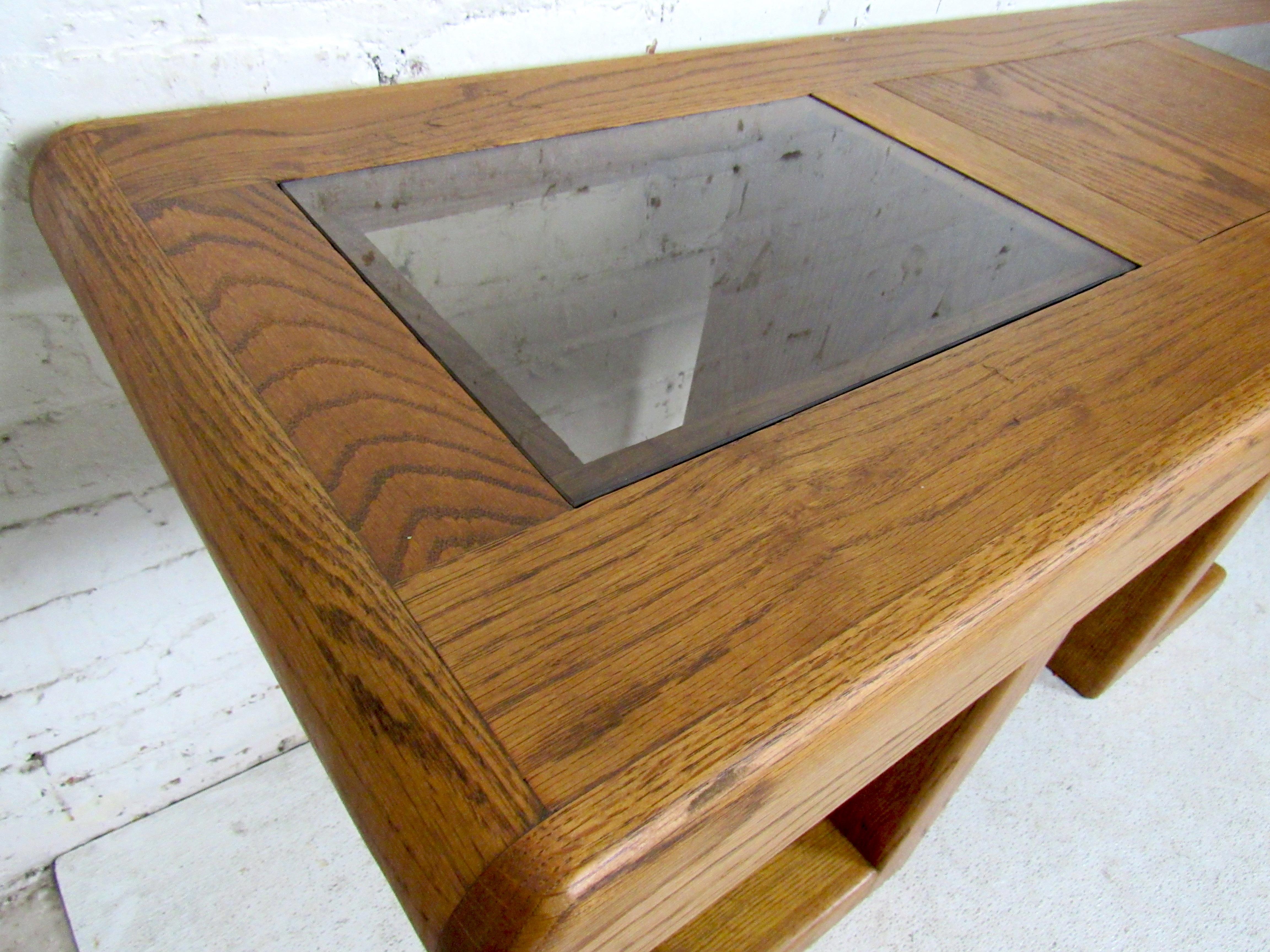 Mid-Century Modern Oak Console Table 1