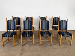 Mid Century Modern, Oak Dining Chairs Brutalist style, Henning Kjærnulf, 1960s