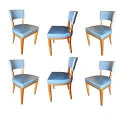 Mid-Century Modern Oak Dining Chairs, Set of Six