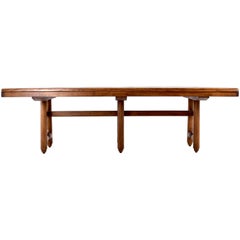 Mid-Century Modern Oak Dining Room Table by Guillerme and Chambron, France, 1970