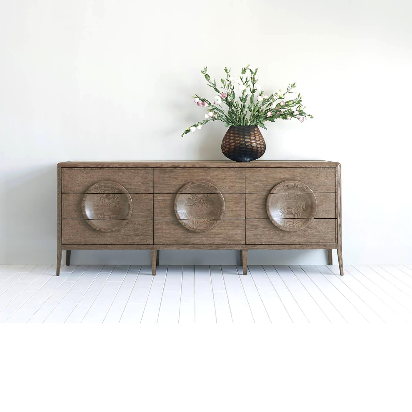 Wood Mid-Century Modern Oak Dresser For Sale
