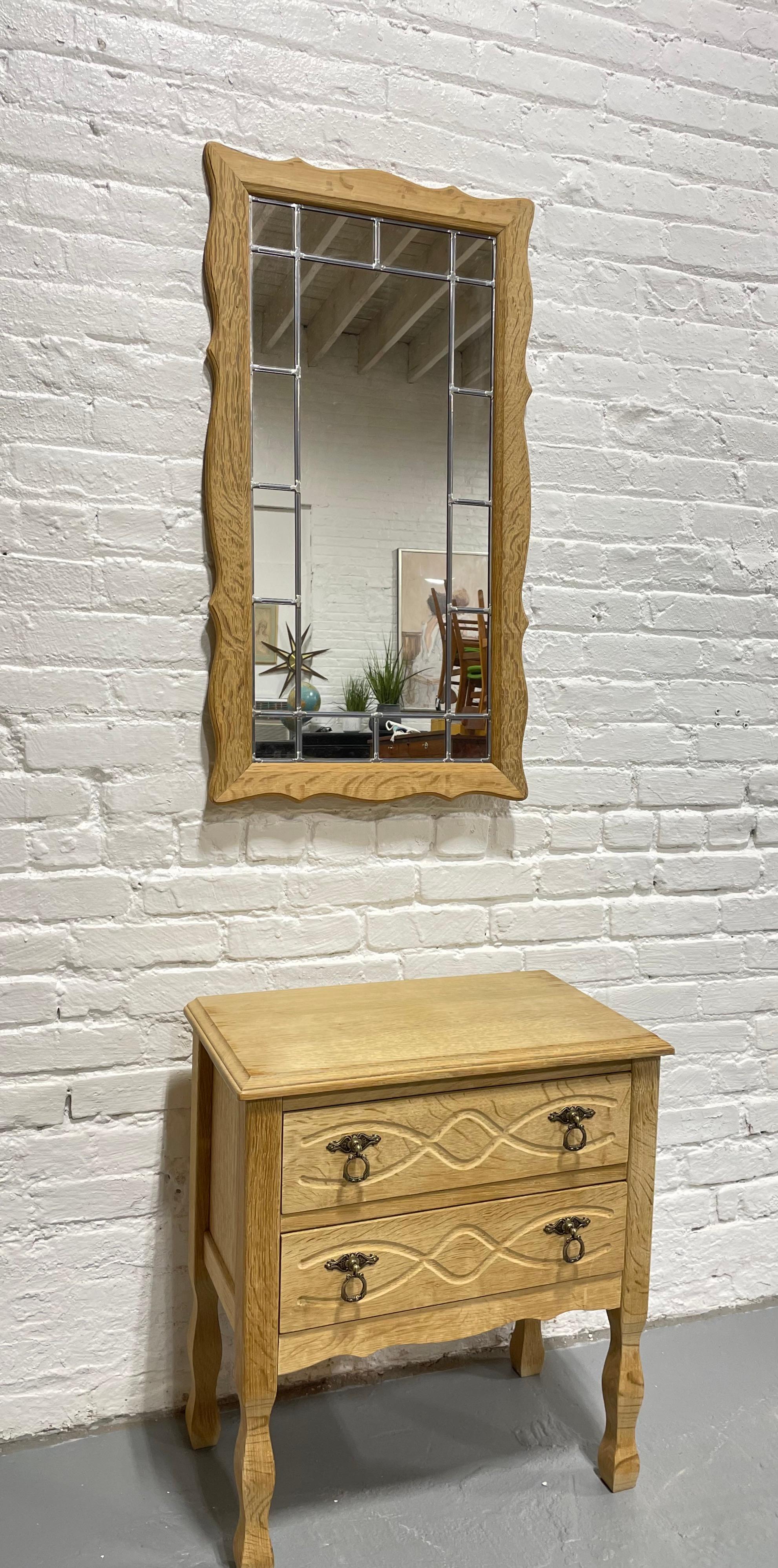 Mid-Century Modern Mid Century Modern OAK Entryway / Hall CABINET + MIRROR Set Henning Kjaernulf For Sale