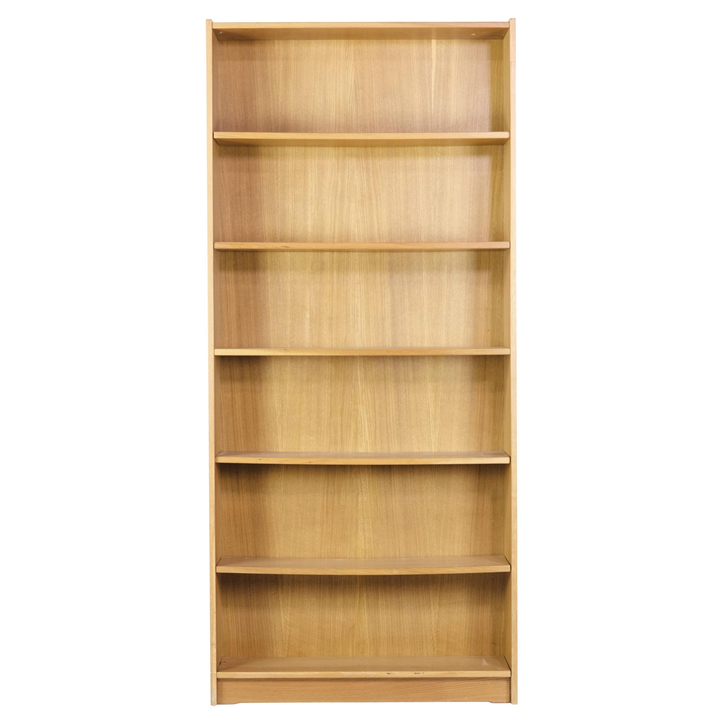 6 Shelf Oak Library Bookshelf Quantity Available Adjustable For Sale