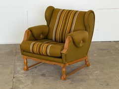 Sedia da salotto Mid Century Modern, Oak in lana d'oliva, anni '60