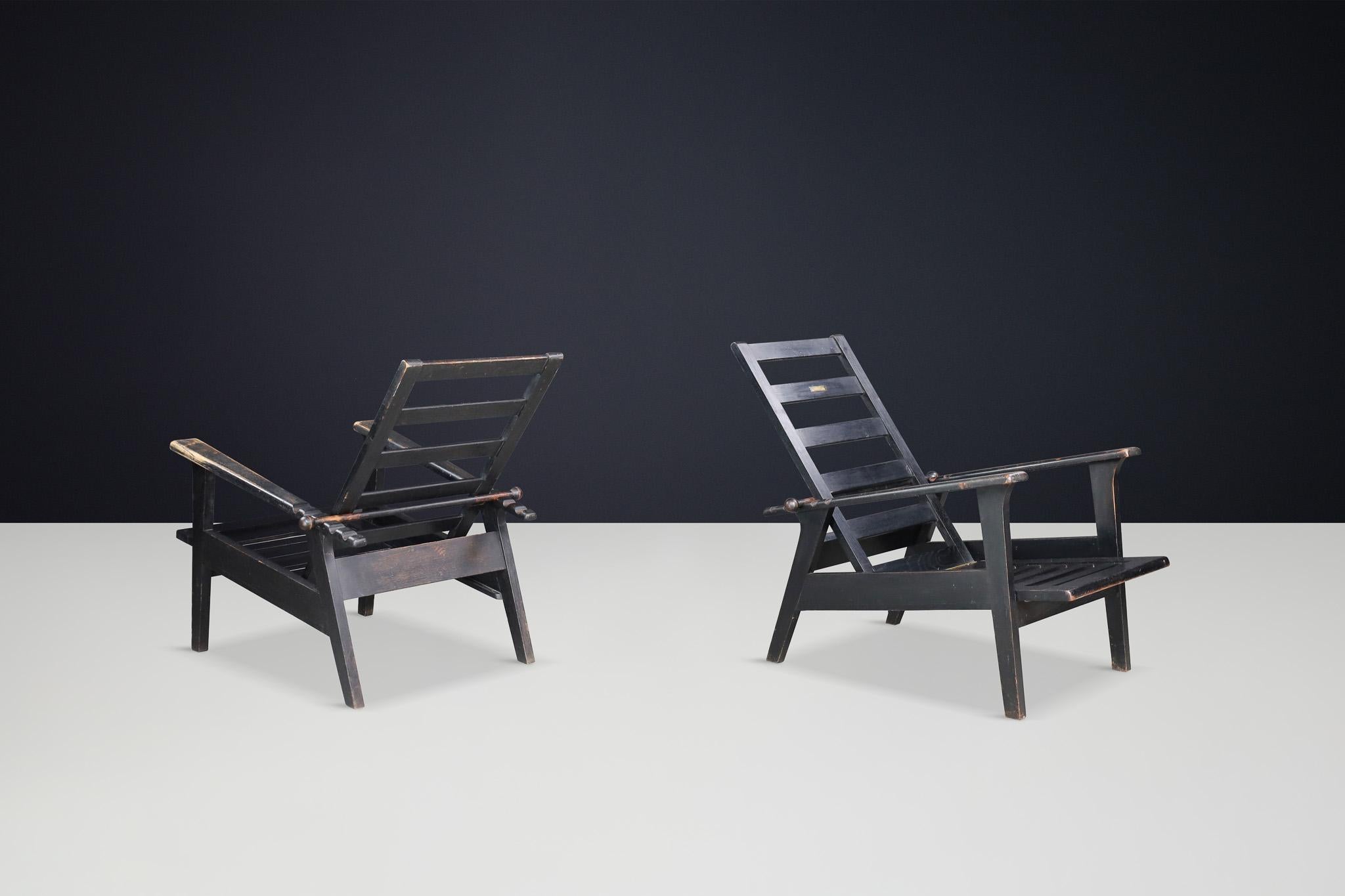 Mid-20th Century Mid-Century Modern Oak Lounge Chairs by Antonín Heythum, Prague, 1930s For Sale