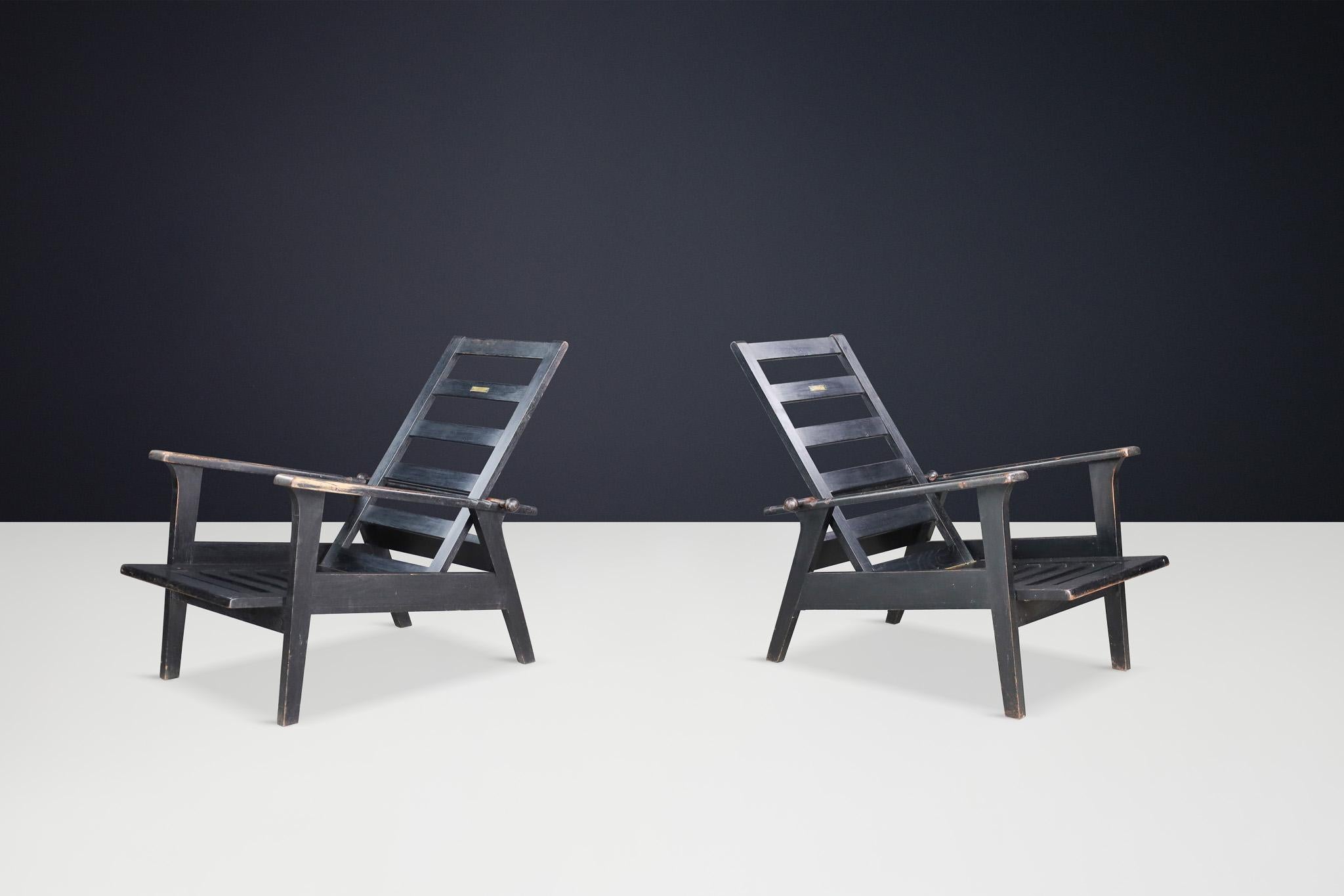 Mid-Century Modern Oak Lounge Chairs by Antonín Heythum, Prague, 1930s For Sale 1