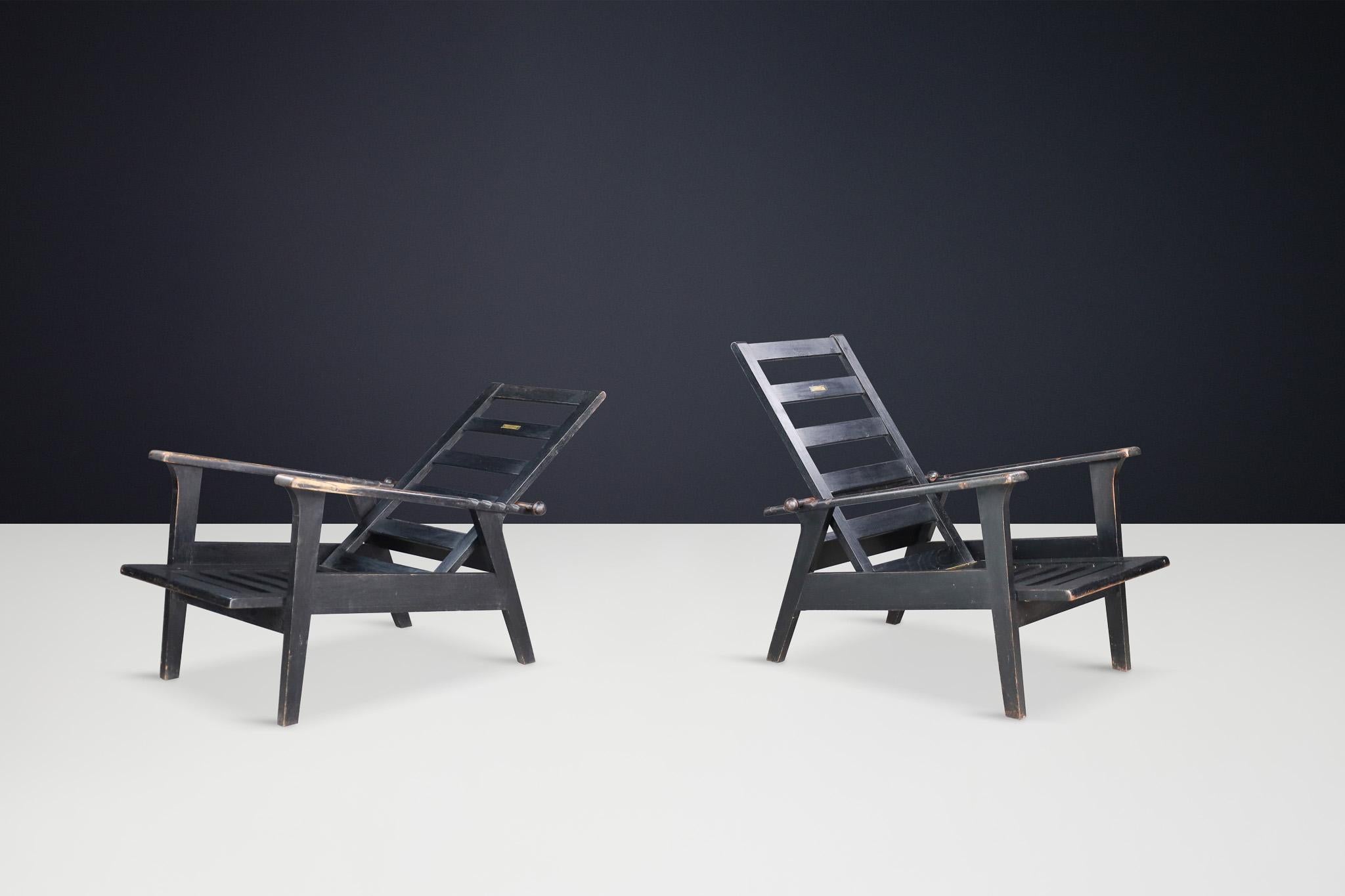 Mid-Century Modern Oak Lounge Chairs by Antonín Heythum, Prague, 1930s For Sale 3
