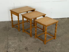 Mid Century Modern Oak Nesting Tables, Kjærnulf-Style, Denmark, 1970s