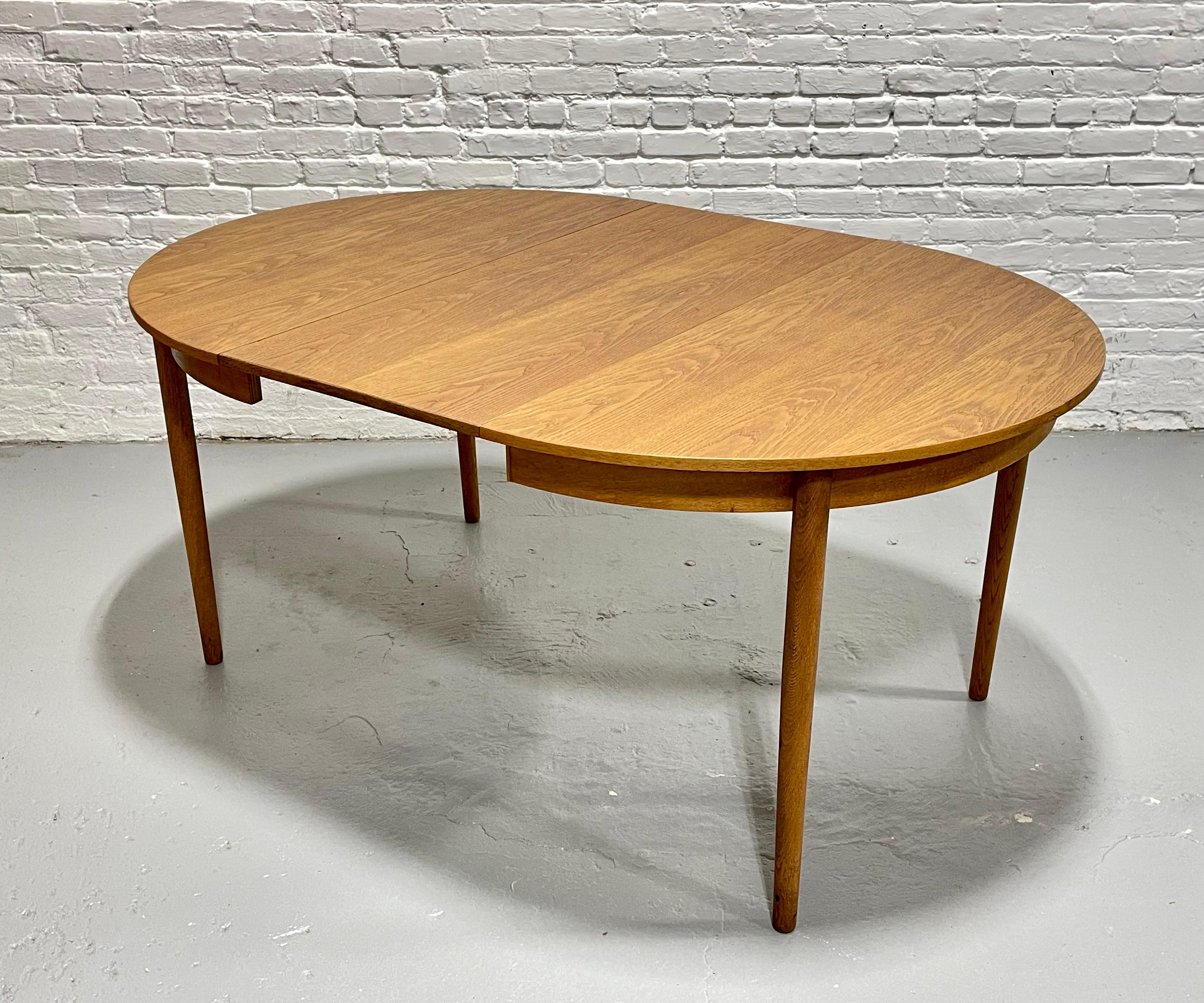 Mid-20th Century Mid Century MODERN Oak ROUND to OVAL Dining Table, Made in Denmark, c. 1960's For Sale