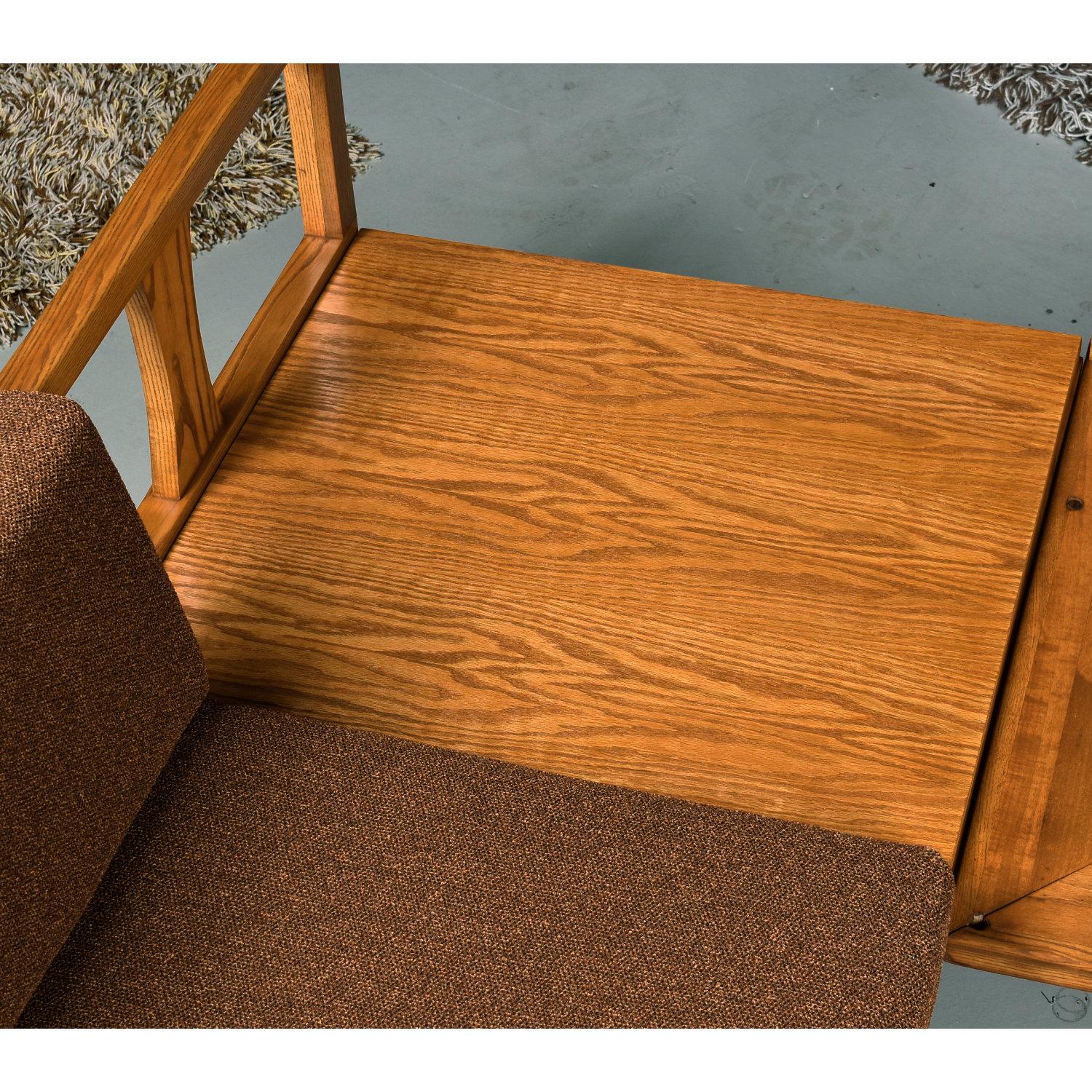 Canapé sectionnel en chêne moderne du milieu du siècle avec table d'extrémité réversible 7
