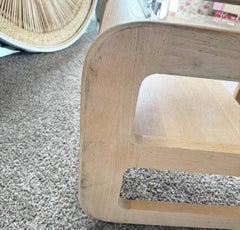Mid Century Modern Oak Side Tables With Smoked Glass Top by Lou Hodges - A Pair