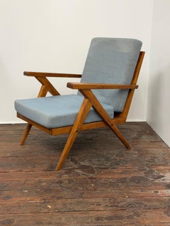 Sedia Z in stile Mid-Century Modern con struttura a doghe in rovere, Crawford Furniture