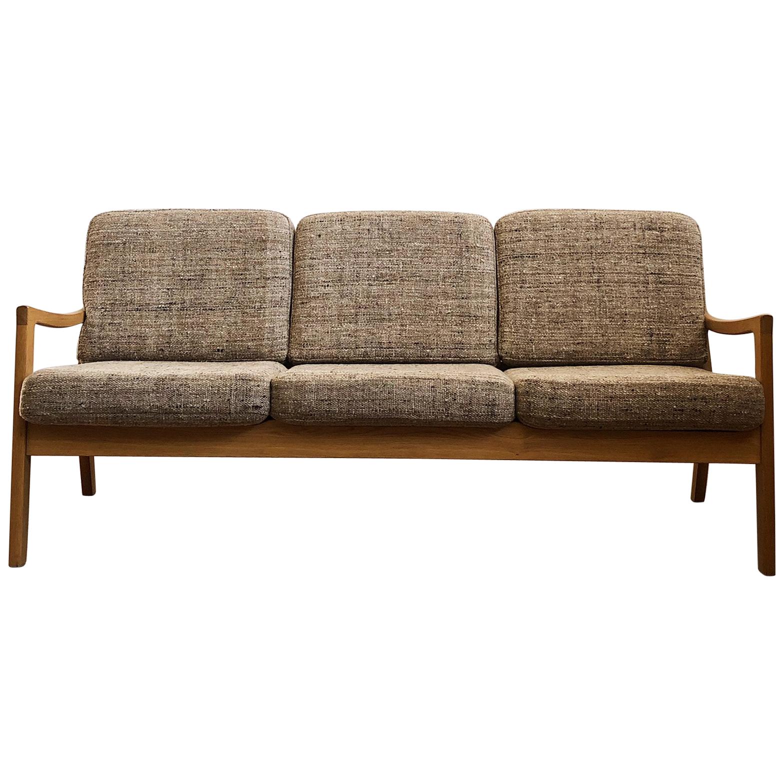Mid-Century Modern Oak Sofa, Model Senator by Ole Wanscher for Poul Jeppesens