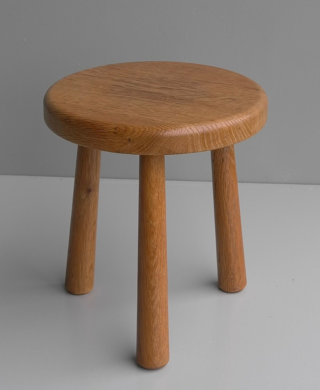 Mid-Century Modern dark oak stool, France, 1950s.