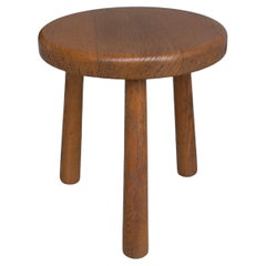 Mid-Century Modern Oak Stool, France, 1950s