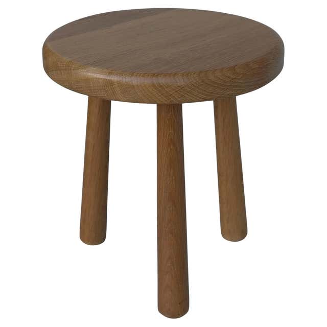 Solid Oak Mid-Century Modern Craftsman Stool, France 1960's For Sale at ...